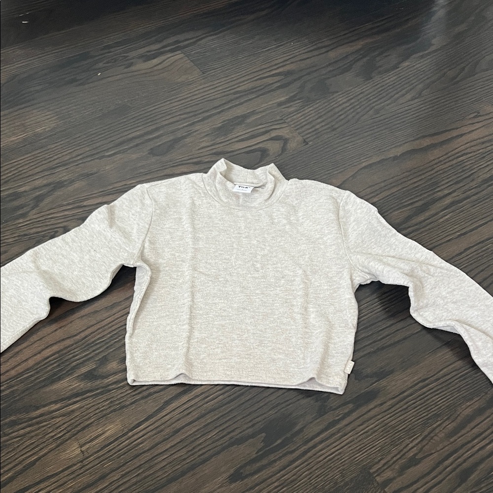 TNA Cream Mock Neck Cropped Sweatshirt